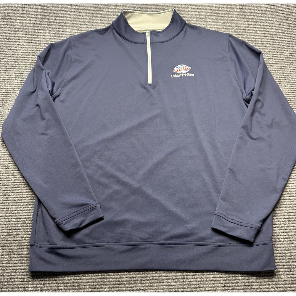 Peter Millar Pullover Mens XL‎ Blue 1/4 Zip Performance Golf Utility Tri-State